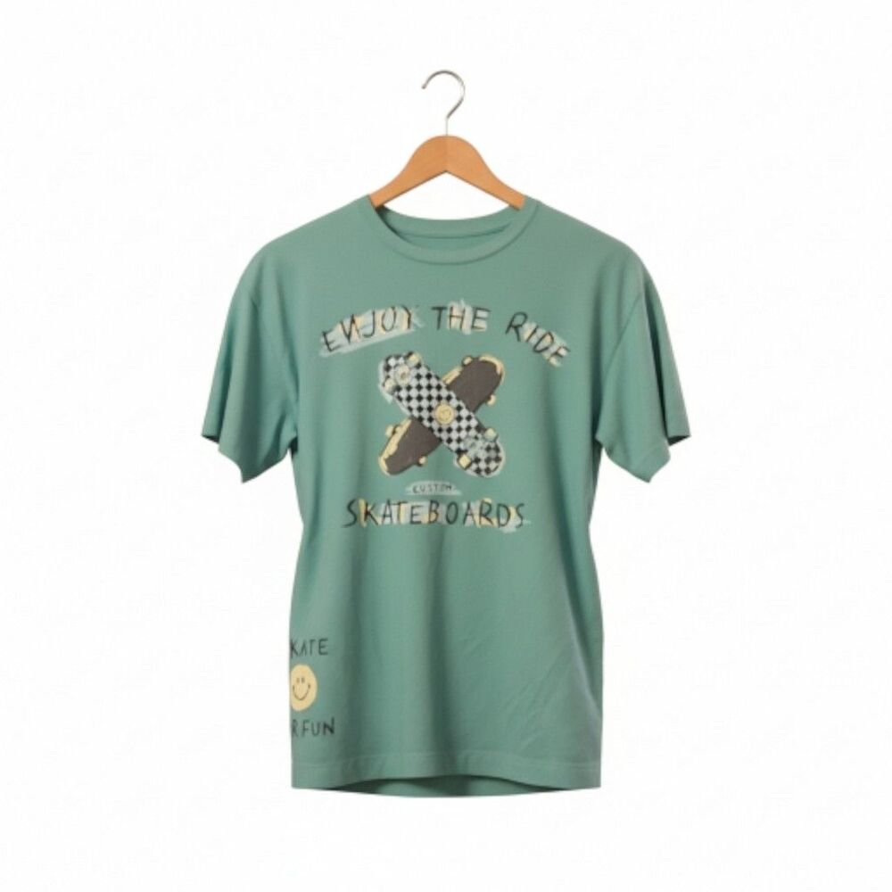 Wonder Nation Oversized Skateboard Graphic T-Shirt | Youth XL (14–16) | Green...